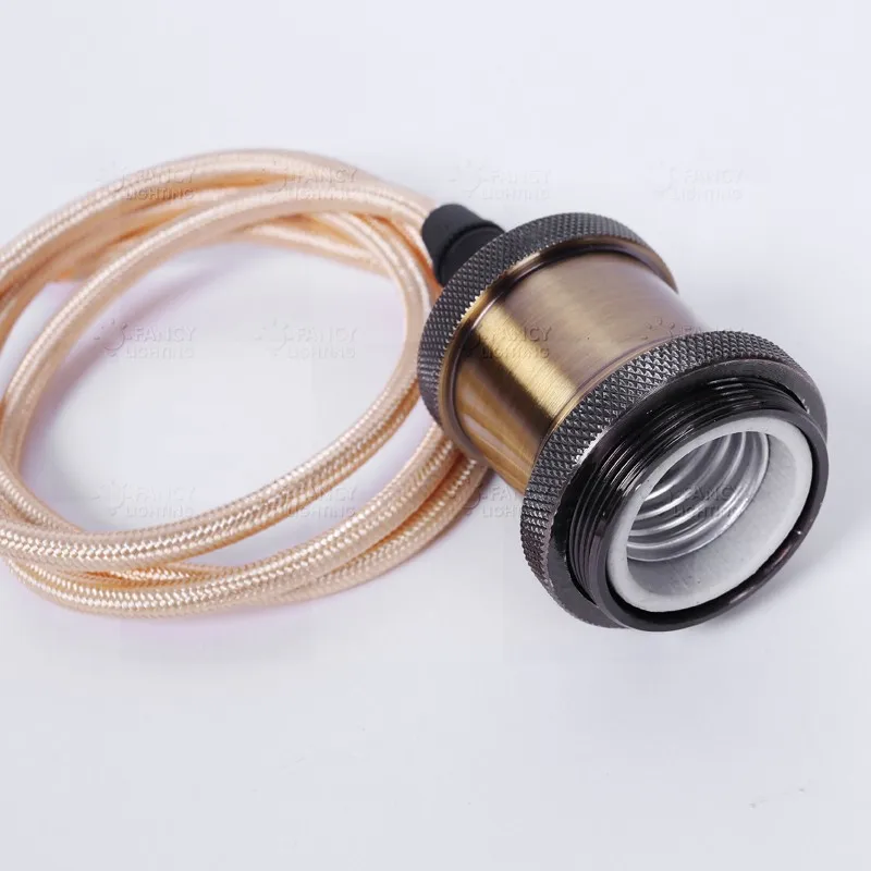 Винтажный подвесной светильник E27 1 м алюминиевый на подвеске для