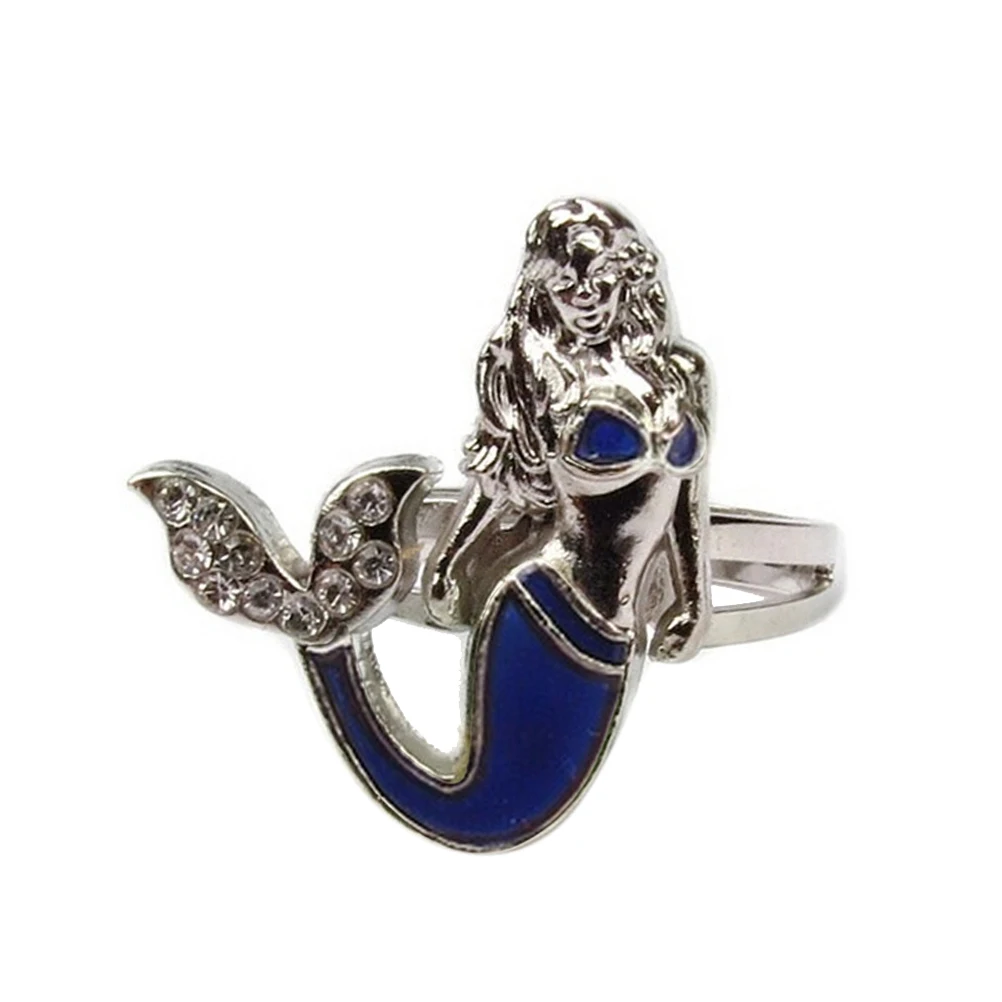 Женское кольцо с хвостом русалки регулируемое для девушек меняющее цвет размер