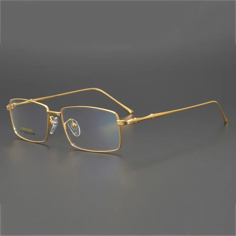 Vazrobe 23k Gold Titanium Eyeglasses Frame Men Full Eye Glasses Spectacles Not Fade Ultra Light Men's Eyeglass for Prescription