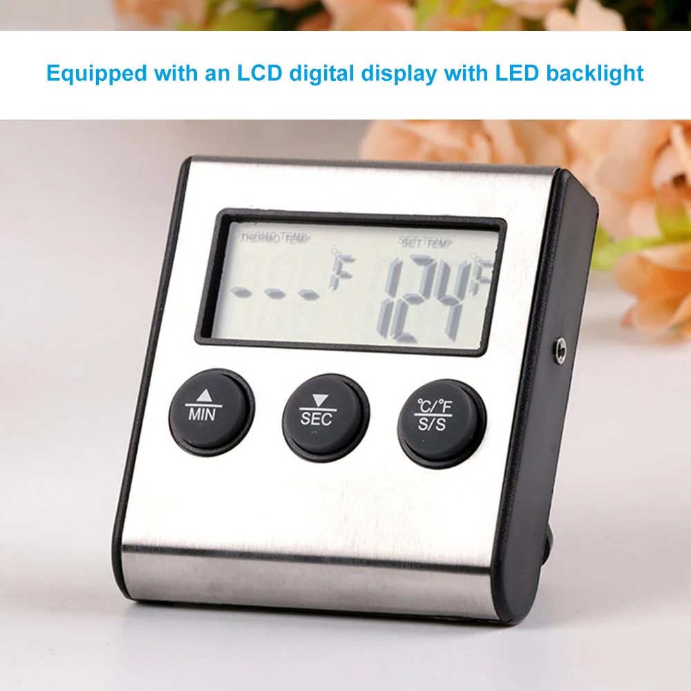 Digital Meat Thermometer Barbecue Food Cooking Probe Steak BBQ Temperature Gauge Tools Kitchen Timer Accessories | Дом и сад