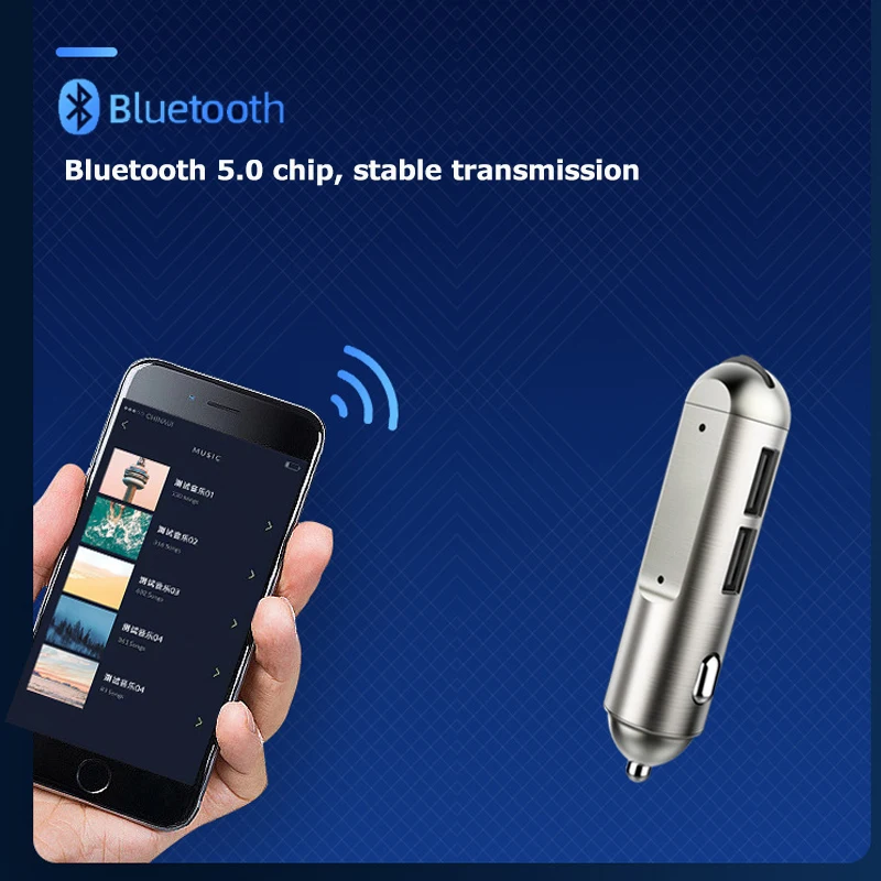Беспроводной Bluetooth 5 0 FM-передатчик небольшой модулятор Радио адаптер а двойное