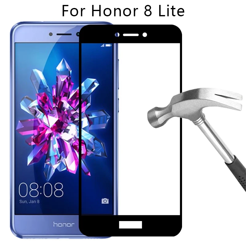 

protective glass on honor 8 lite screen protector tempered glas for huawei honer onor 8 light 8lite safety film huawey huwei 9h