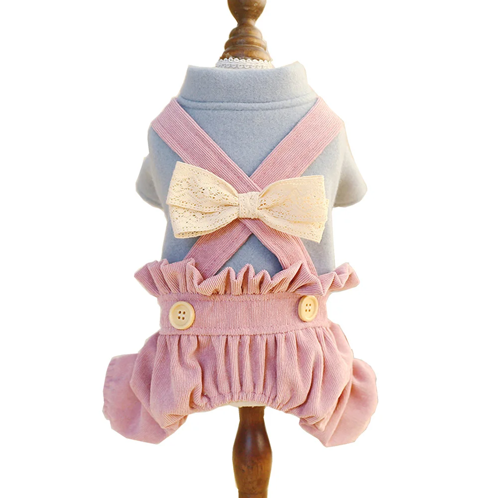 Комбинезоны для собак Осенний комбинезон собаки вельветовый девочки одежда