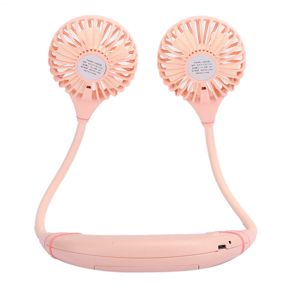 Портативный носимый шейный подвесной вентилятор USB Перезаряжаемый мини ультра