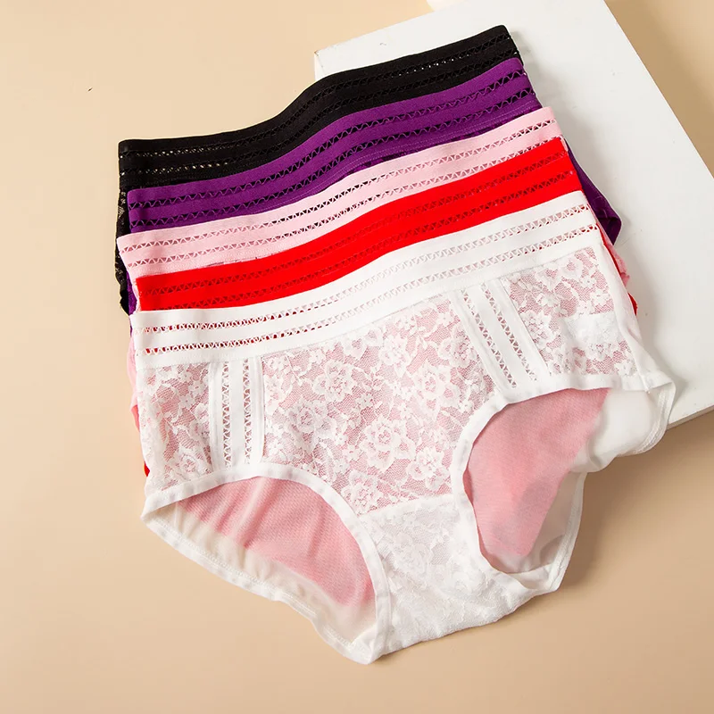 

1/2Pcs Sexy Women Panties Hollow Out Cute Girls Transparent Briefs Solid Female Seamless Underwear Low-Rise Cotton Lingerie