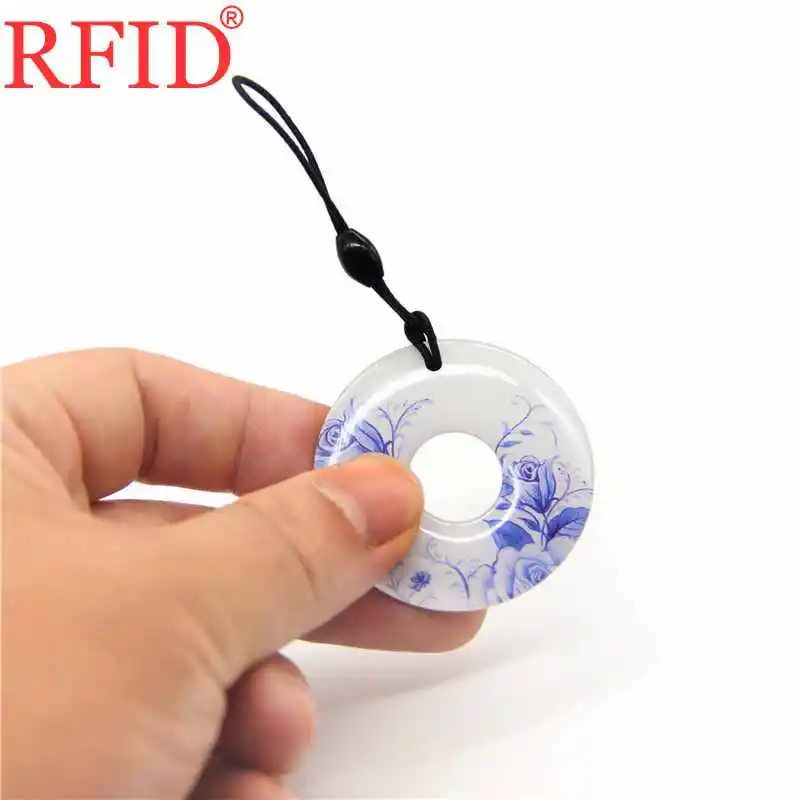 ID 125khz EM4100 TK4100 RFID Read Only Circular Dropping Glue Waterproof Key Ring Token Tag Access Control Accessories 1pcs |