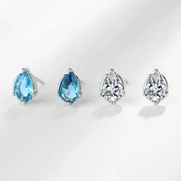 korean style earrings 925 sterling silver jewelry with zircon gemstone stud earrings accessories for women wedding party gifts