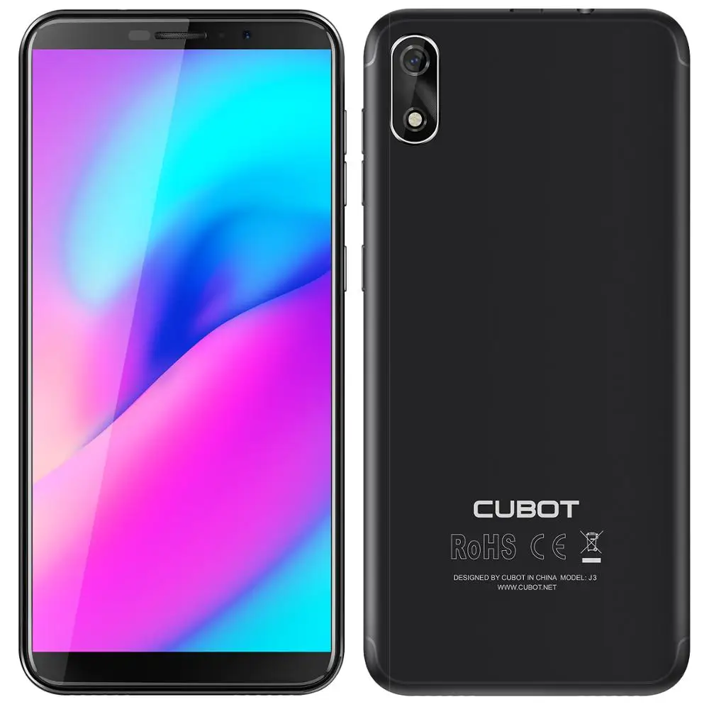 Cubot J3 смартфон с 5 дюймовым дисплеем четырёхъядерным процессором MT6580 ОЗУ 1 ГБ ПЗУ 16