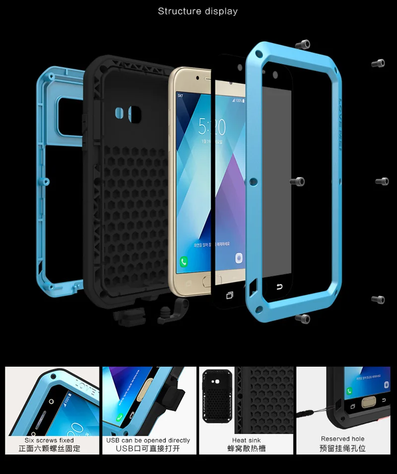 С закаленным стеклом металлический защитный чехол для samsung Galaxy A3 телефон 360 полный корпус Защита для coque samsung A3 чехол etui