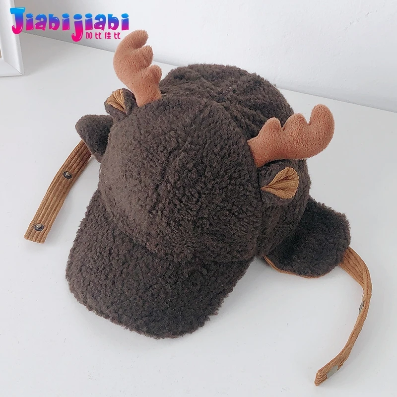 Детская кепка с ушками для маленьких мальчиков и девочек ветрозащитная Зимняя на