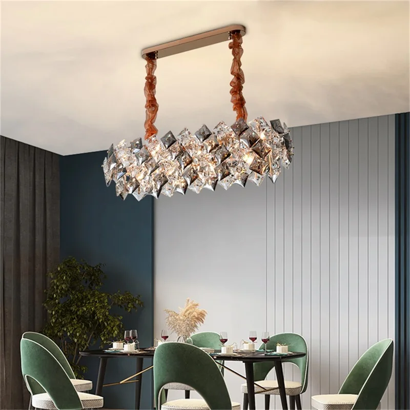 

OUFULA Pendant Light Postmodern Luxury Crystal Creative LED Lamp Fixture For Home Dining Living Room