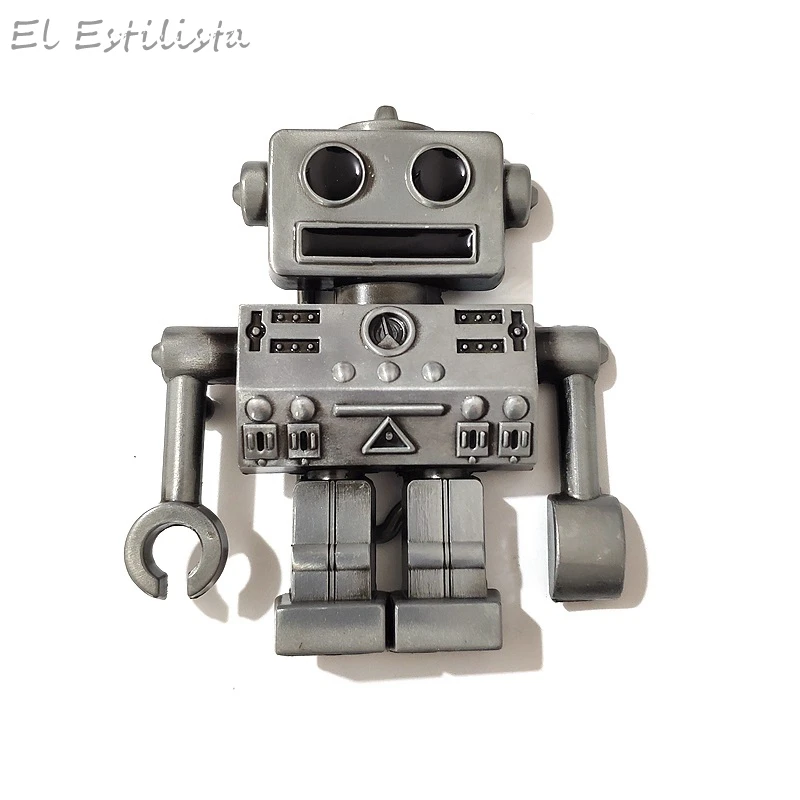 Пряжка для ремня в западном стиле с роботом Мужская крутая металлическая пряжка