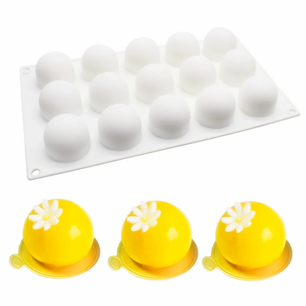 

Silicone Mousse Cake Molds Small Round Ball Shaped Pudding Bakeware Baking Tools 3D Bread Pastry Mould DIY Birthday Wedding P168