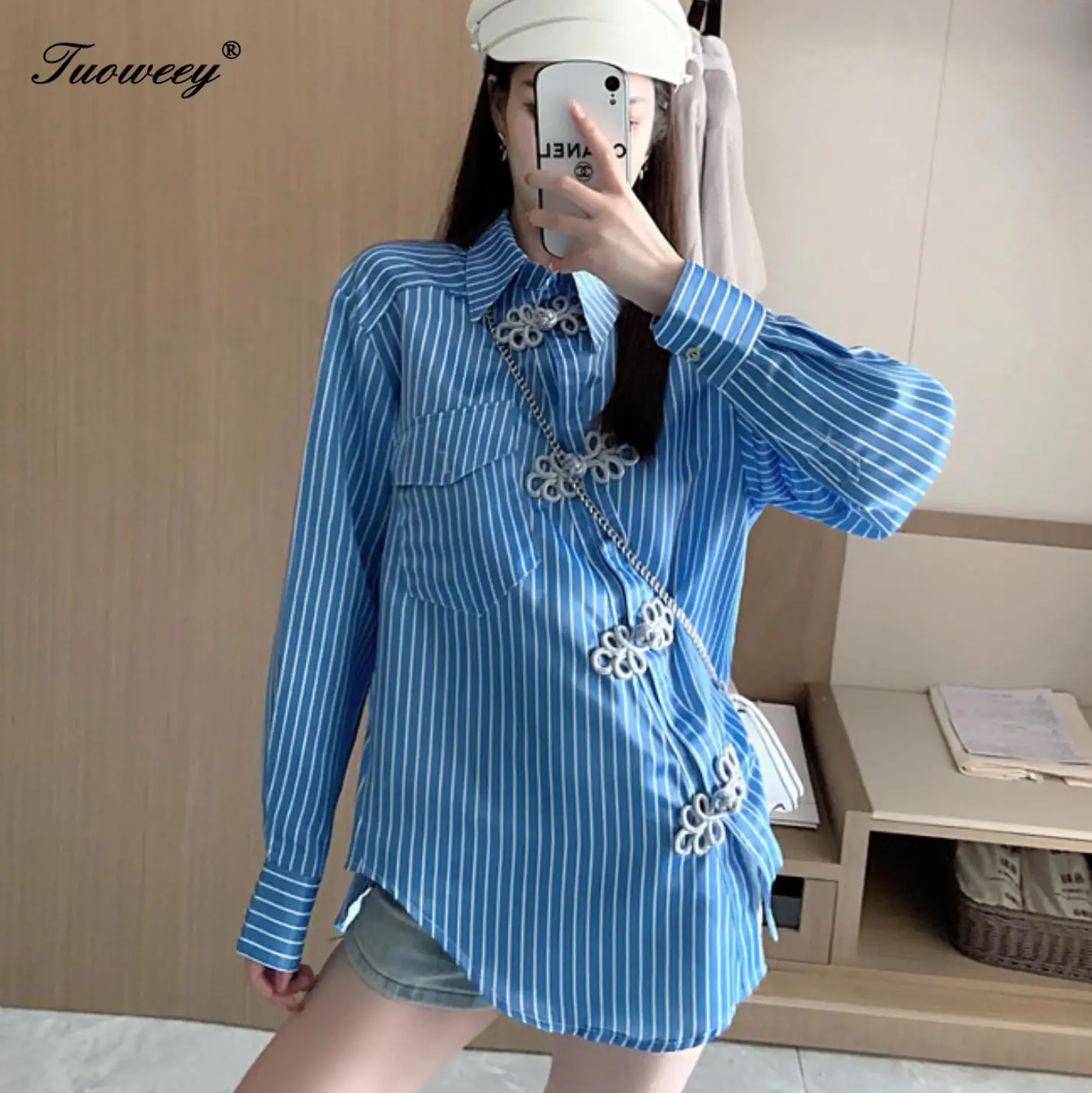 

Fashion Woman loose striped casual Blouses Autumn New Elegant Shirt Female Long Sleeve Shirts Women Tops And Blouses Clothes