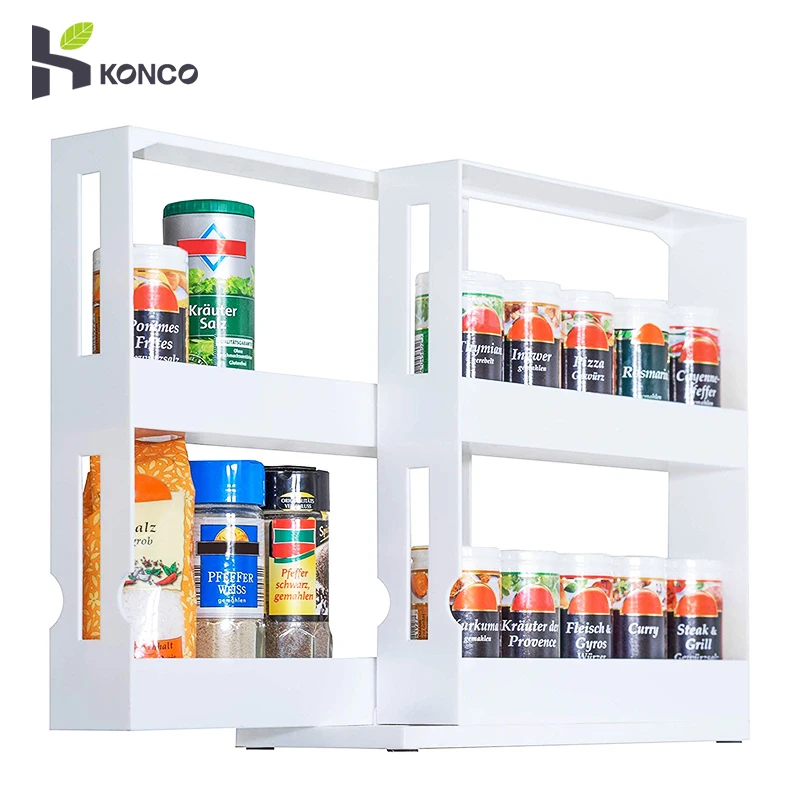 Многофункциональная вращающаяся полка для хранения кухонных специй стеллаж