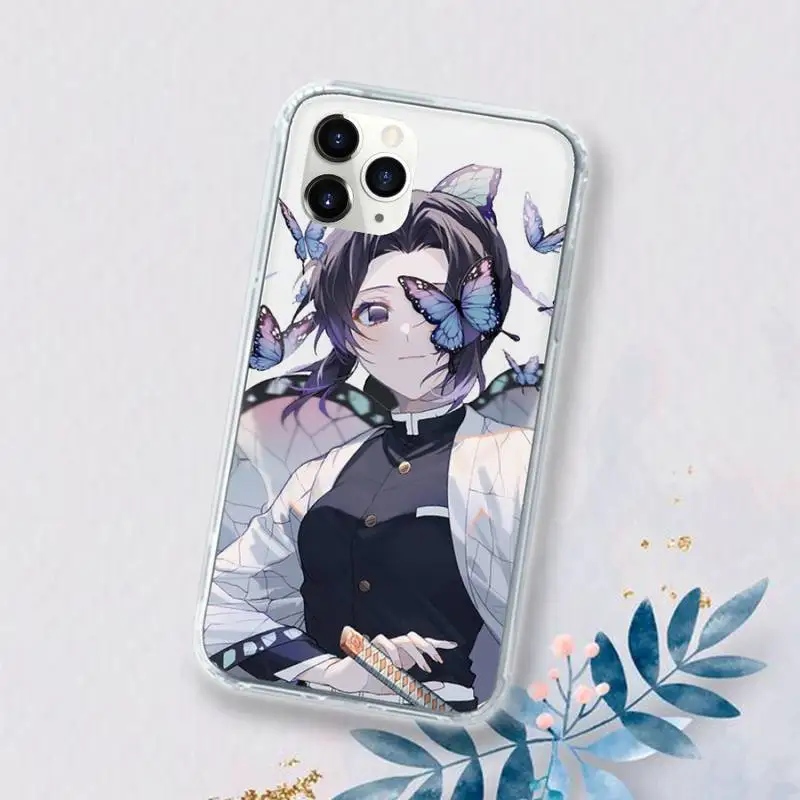 

Kochou Shinobu Demon Slayer anime Phone Case Transparent for iPhone 11 12 mini pro XS MAX 8 7 6 6S Plus X 5S SE 2020 XR
