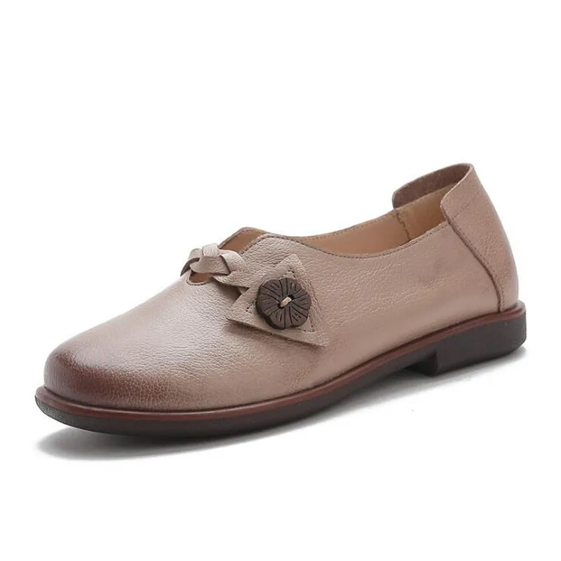 

Women Flats Summer Women Genuine Leather Shoes With Low Heels Slip On Casual Flat Shoes Women Loafers Soft Nurse Ballerina Shoes