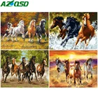 Картина маслом по номерам AZQSD для взрослых, наборы сделай сам для домашнего декора, рисование по номерам лошади, ручная роспись, подарок на стену