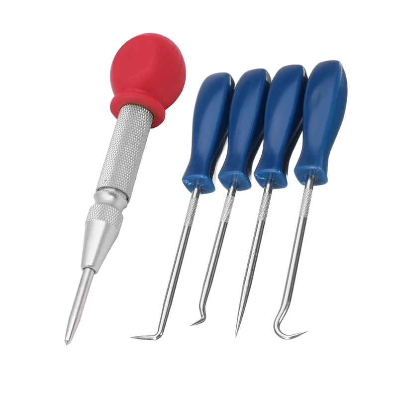 5 Pcs Tools: 4Pcs Pick And Hook Set O Ring Oil Seal Gasket Puller Remover & 1Pcs HSS Center Punch Stator Punching Pin | Автомобили и
