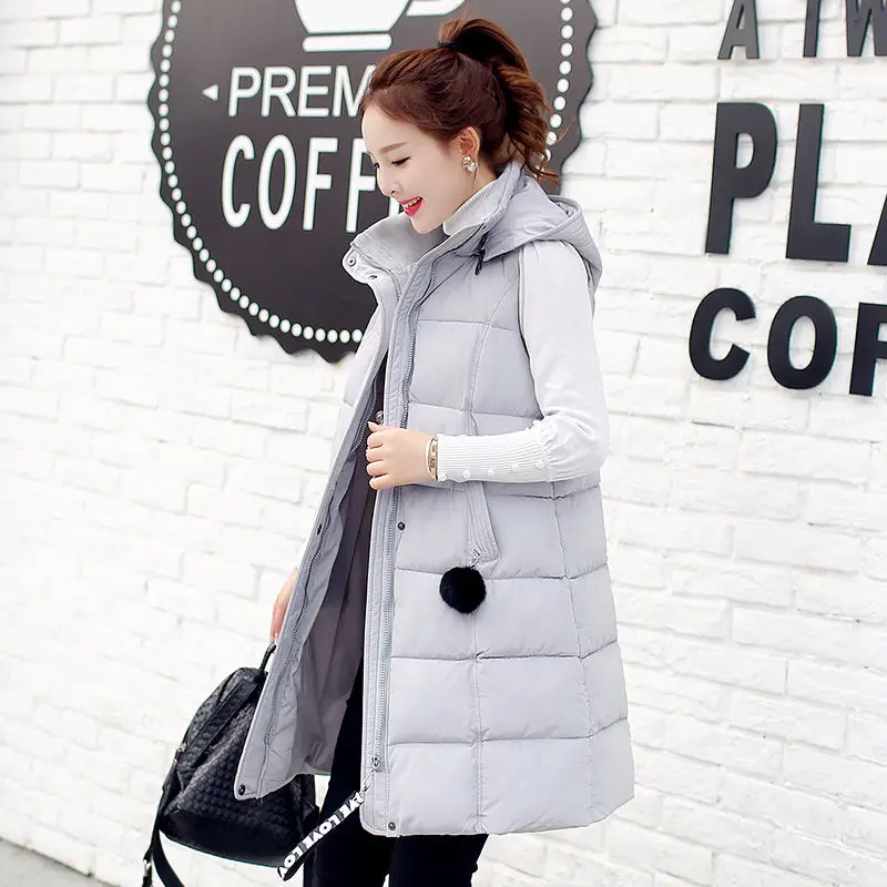 Куртка женская зимняя ветрозащитная длинный хлопковый жилет Повседневная без