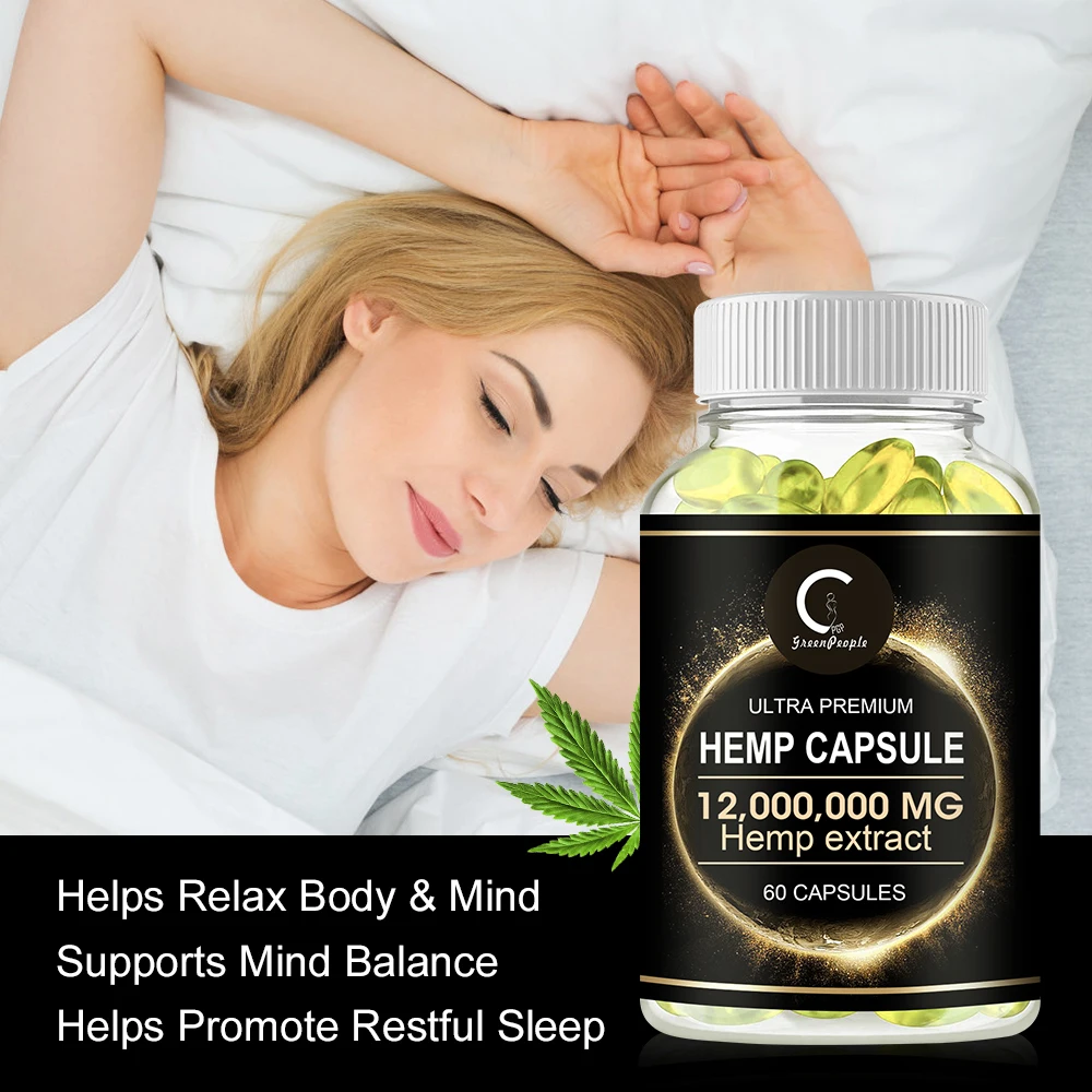 GPGP GreenPeople Nature HempSeed-Essence Capsule Anti-Ageing Relieve Joint Pain Stress Relief Help Sleep&ampBeauty Item | Красота и