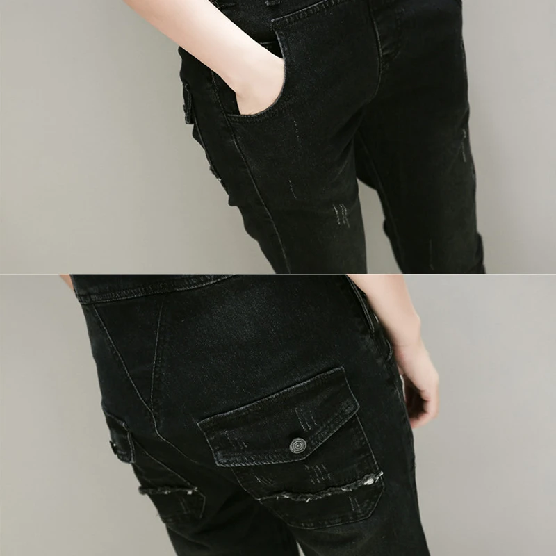 Женский джинсовый комбинезон без рукавов винтажный Повседневный свободный