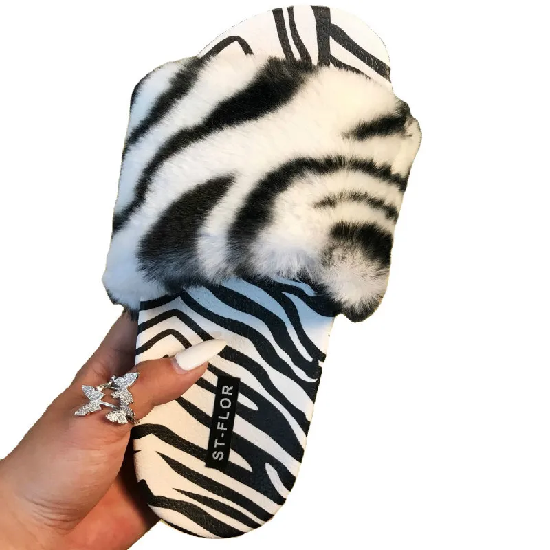 

2021 New Plush Ladies Women's Fashion Slippers Comfort Shoes Women Indoor Casual Leopard Sexy Flat Shoe Female Footwear