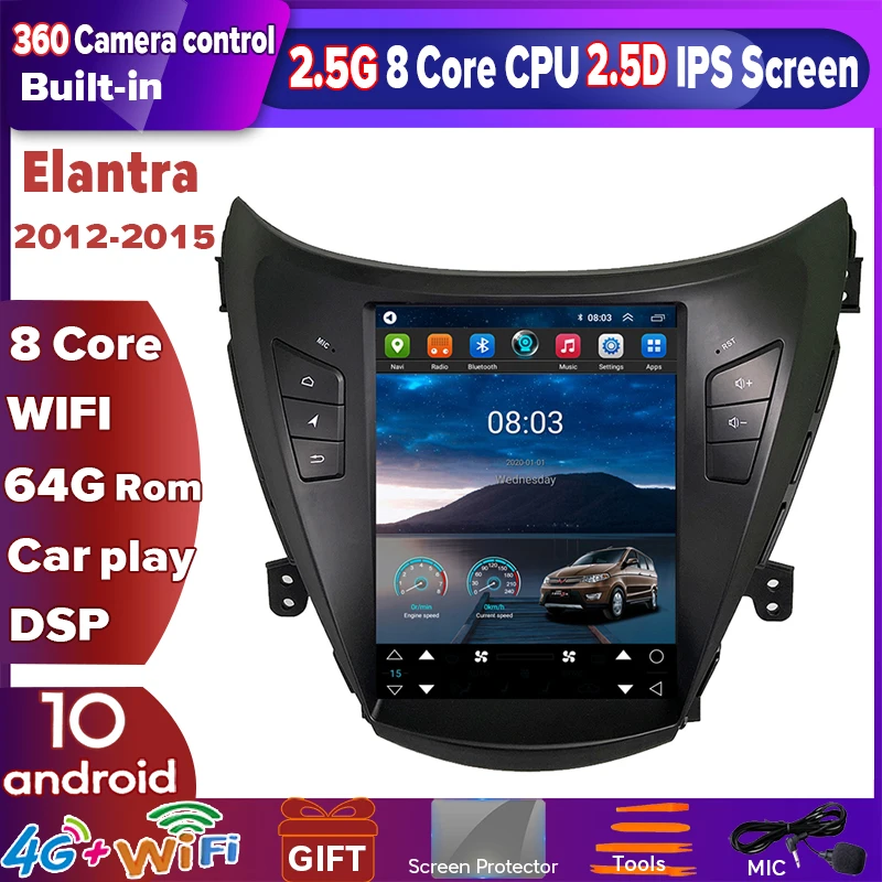 ZOYOSKII для Hyundai ELANTRA 2011 2013 Android 10 4 дюймов вертикальный экран автомобильный GPS