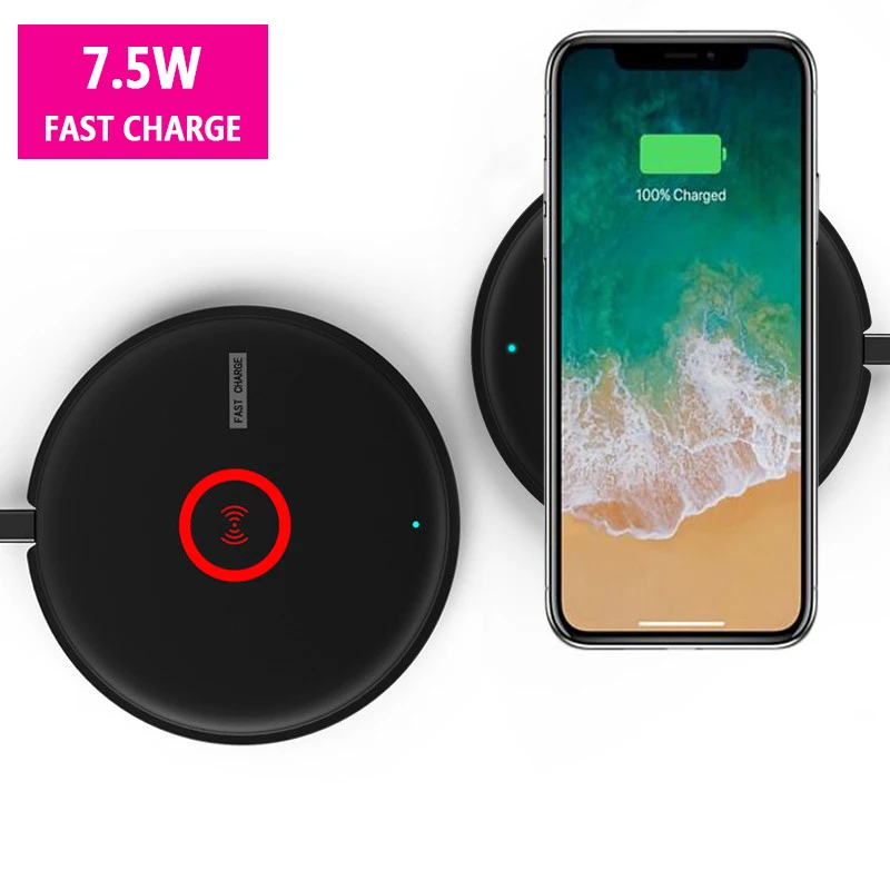 10 Вт/7 5 Вт Qi Беспроводное зарядное устройство для iPhone X Xs MAX XR 8 плюс смарт быстрой