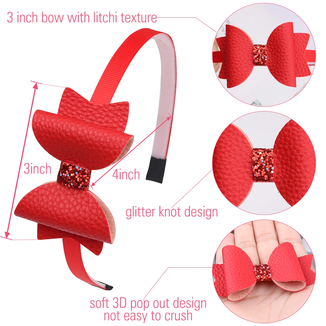 1 PC Children Bow Hairband Girls Sweet Hairbow Headhoop Kids Party Headband 3 Inch Sequin Knot Baby Hair Accessories | Аксессуары для