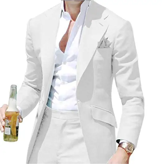 2021 New Arrival Casual Beach Prom Suits Groom Tuxedos Latest Coat Pants Designs Mens Wedding Suits Slim Fit Terno Masculino