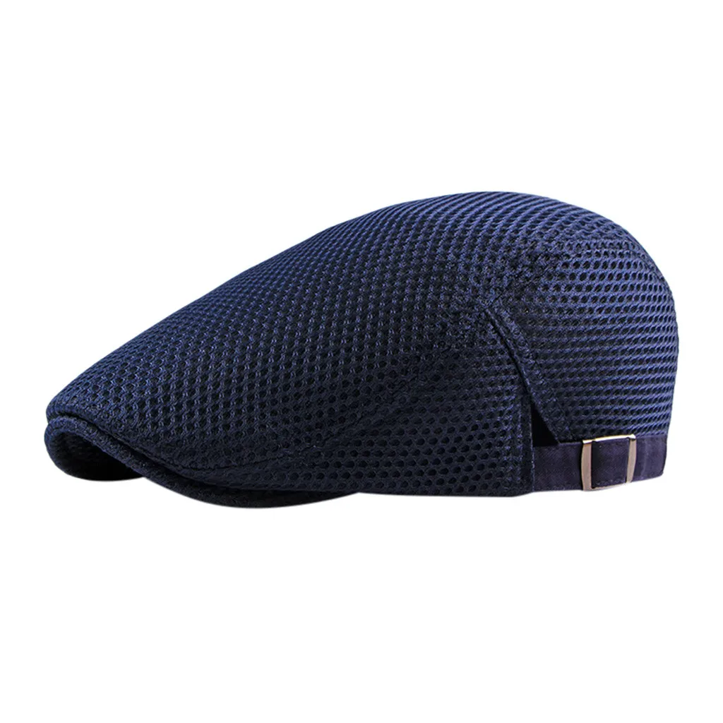 FREE OSTRICH Casual Unisex Breathable Mesh Flat Top Hat Beret Summer Style Adjustable Solid Color | Аксессуары для одежды