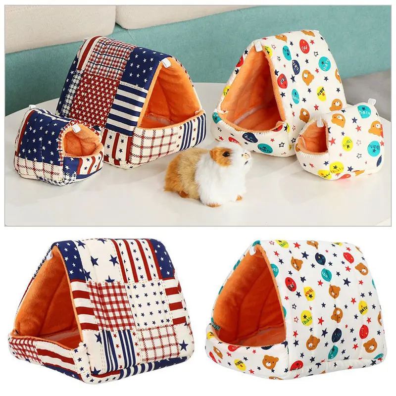 

Cute Small Pets Cages Cotton Nest Soft Plush Bed Rabbit Hamster Dutch Pigs Hammock Household Small Animal Winter Warm Supplies