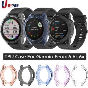 Чехол из ТПУ для смарт-часов Garmin Fenix 6 6s 6x Pro, защитная рамка, сменный противоударный Прозрачный чехол для часов
