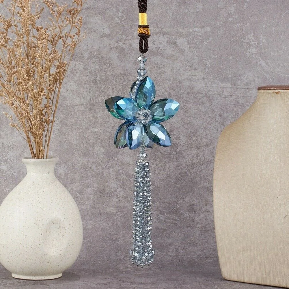 

Shiny Crystals Flower Car Rearview Mirror Pendant Diamond Room Hanging Ornament Car ornaments
