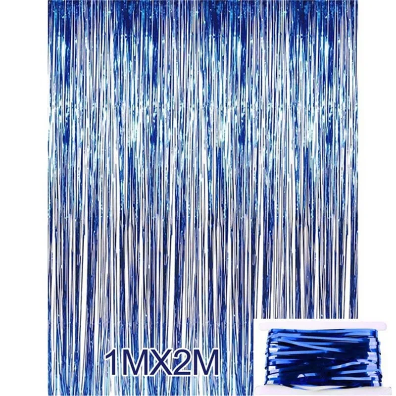 1*2m Rose Gold Party Decoration Shimmering Foil Fringe Tinsel Door Curtain Wedding Birthday Photo Backdrop Supplies | Дом и сад