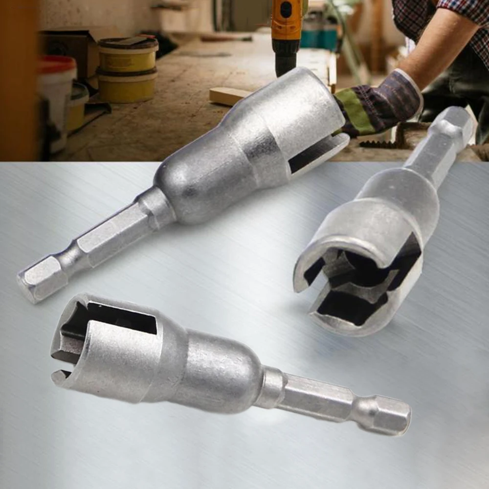 

Nut Screwdriver Drill Bit 3pcs Socket Adapter Wrench Chromium Vanadium Steel