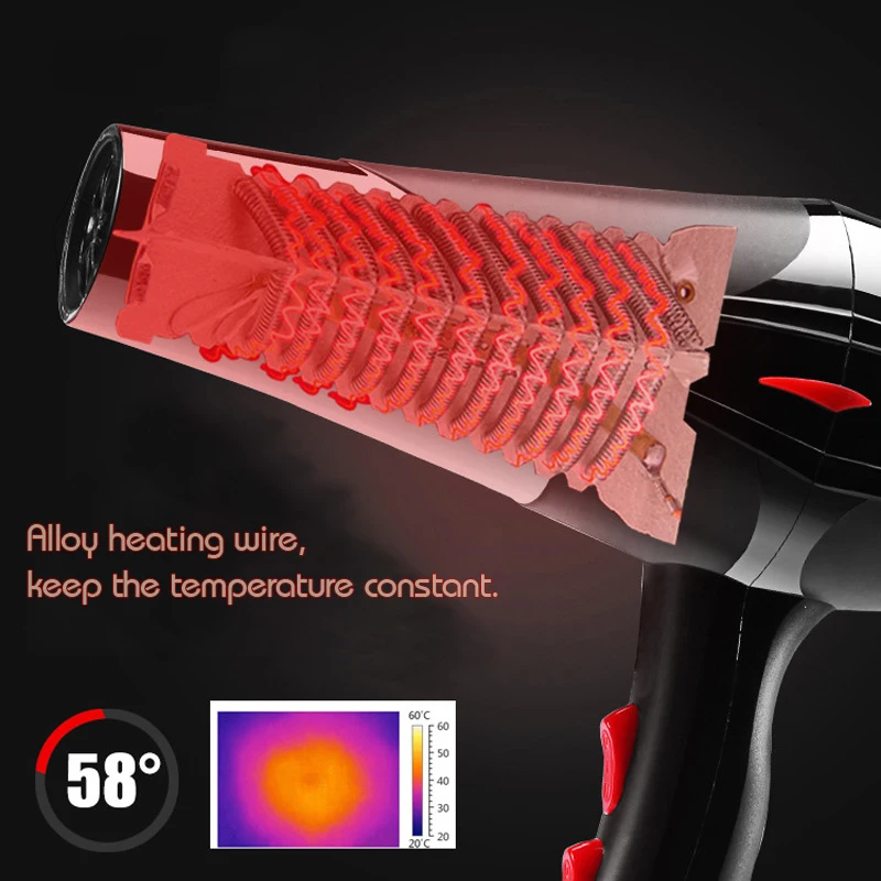 Профессиональный фен для волос ионная вилка AC 220v несъемные сушилки горячий ветер