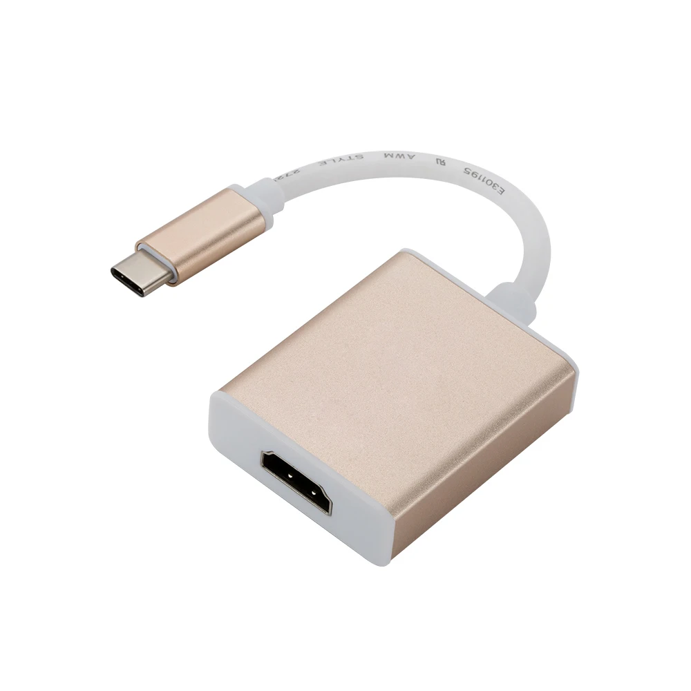 Usb c HDMI type c Hdmi mac 3,1 конвертер адаптер type c в hdmi HDMI/USB 3,0/type-C Алюминиевый адаптер для Apple Macbook - Цвет: Golden
