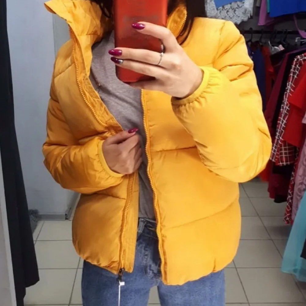 Модное пузырьковое пальто однотонная короткая куртка оверсайз со стандартным