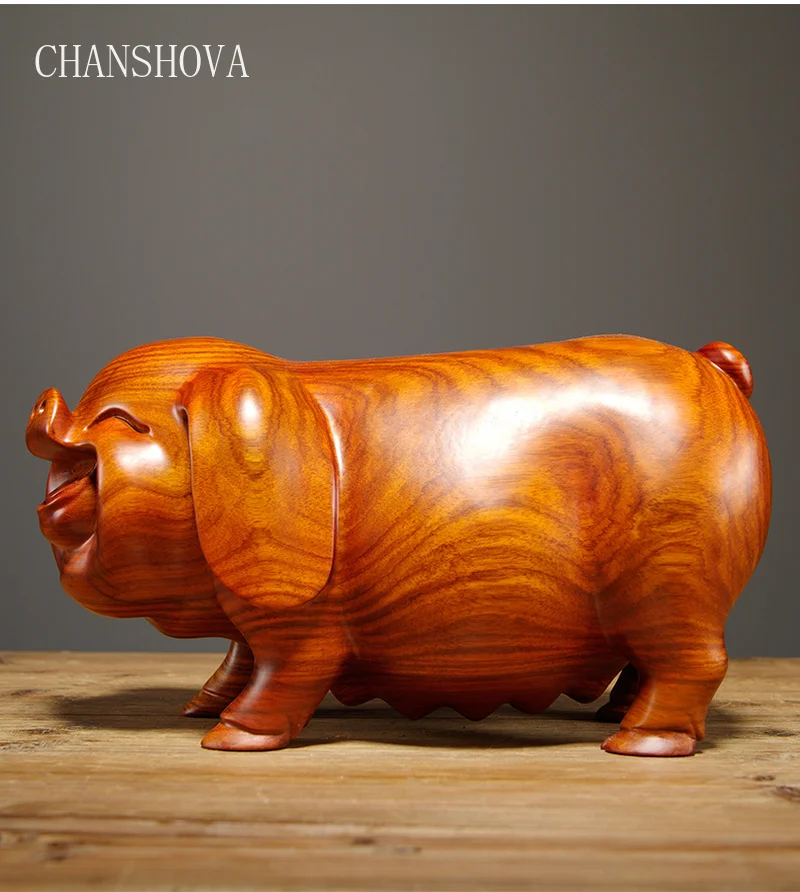 CHANSHOVA резные орнаменты зодиака из красного дерева для свиньи креативная мебель