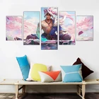 Игровые плакаты LOL The unfordone Yasuo Spirit Blossom, HD 5 панелей, настенная живопись для спальни, современное искусство, декоративная комната для рисования