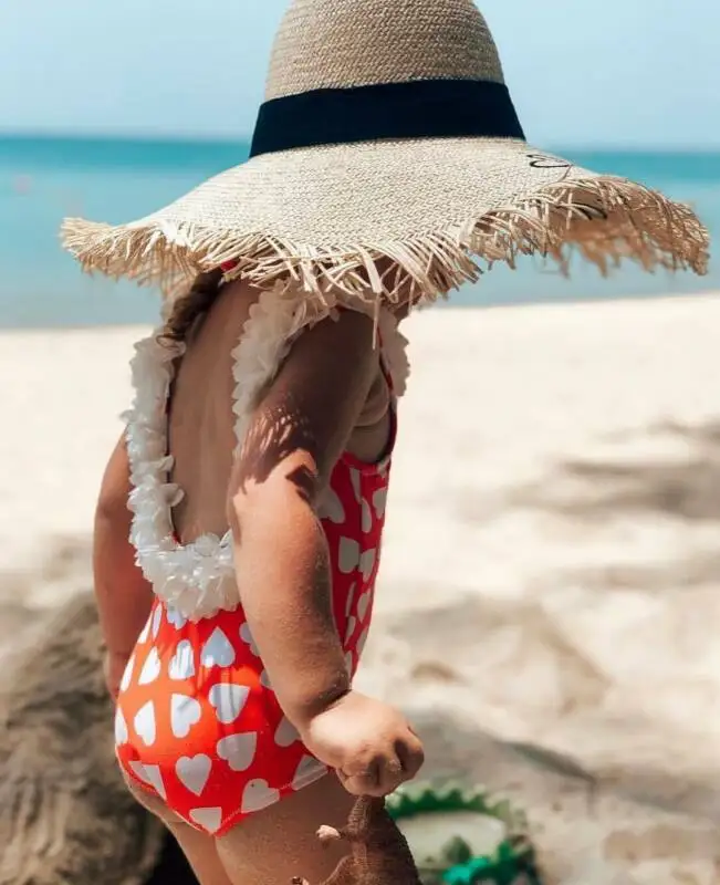 2020 Valentine’s Toddler Love Heart Bathing Suit Kid Girl Baby Kids Prints Bikini Swimwear One-piece Swimsuit 0-5Y | Детская одежда и