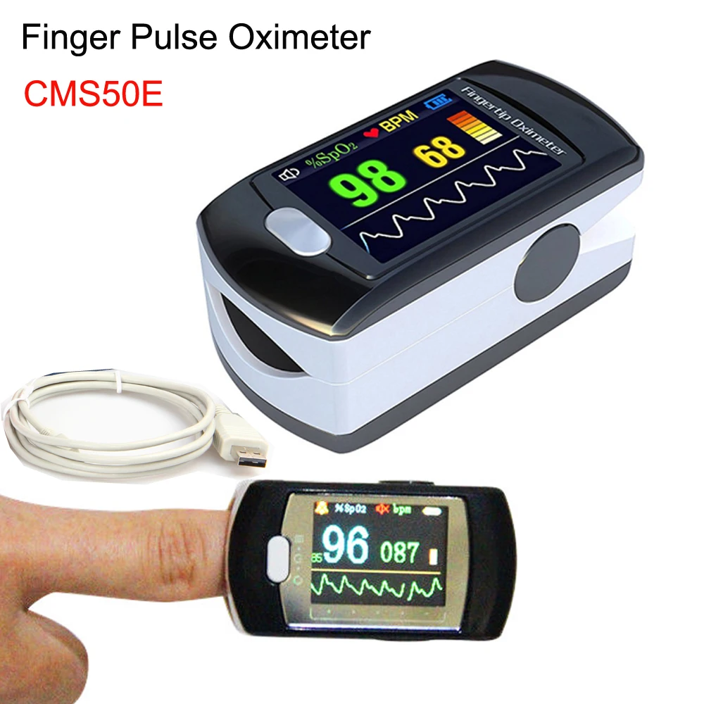 

CMS50E OLED Fingertip Pulse Oximeter Portable Digital USB SPO2 Blood Oxygen Saturation Heart Rate Monitor Saturator Software