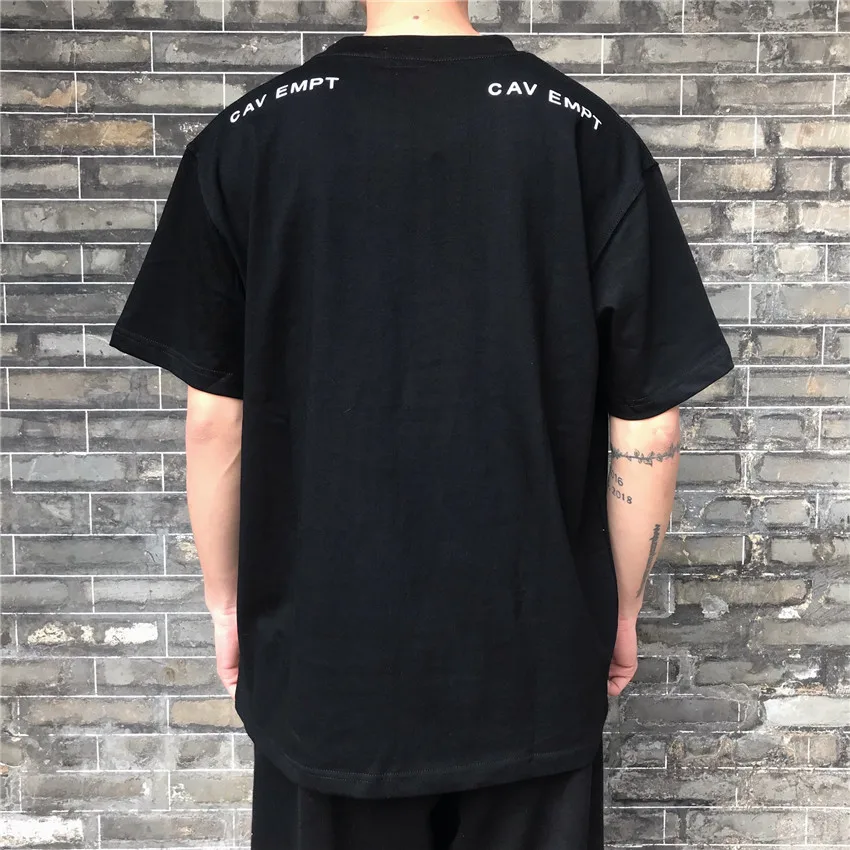 Мужские и женские футболки серая длинная футболка с надписью Cavempt топы коротким