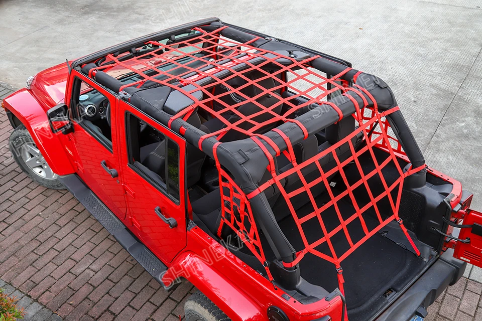 SHINEKA для Jeep Wrangler JK JL 2007- Автомобильный багажник Багажник на крыше грузовая корзина Trail Net для Wrangler JK JL аксессуары