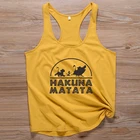 Женские майки с надписью Hakuna Matata, с милым рисунком короля льва, Симба, с графическим принтом, женские верные майки, Винтажная Футболка Tumblr