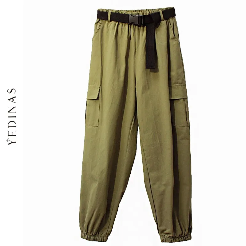 Yedinas осенние женские повседневные брюки карго с высокой талией султанки