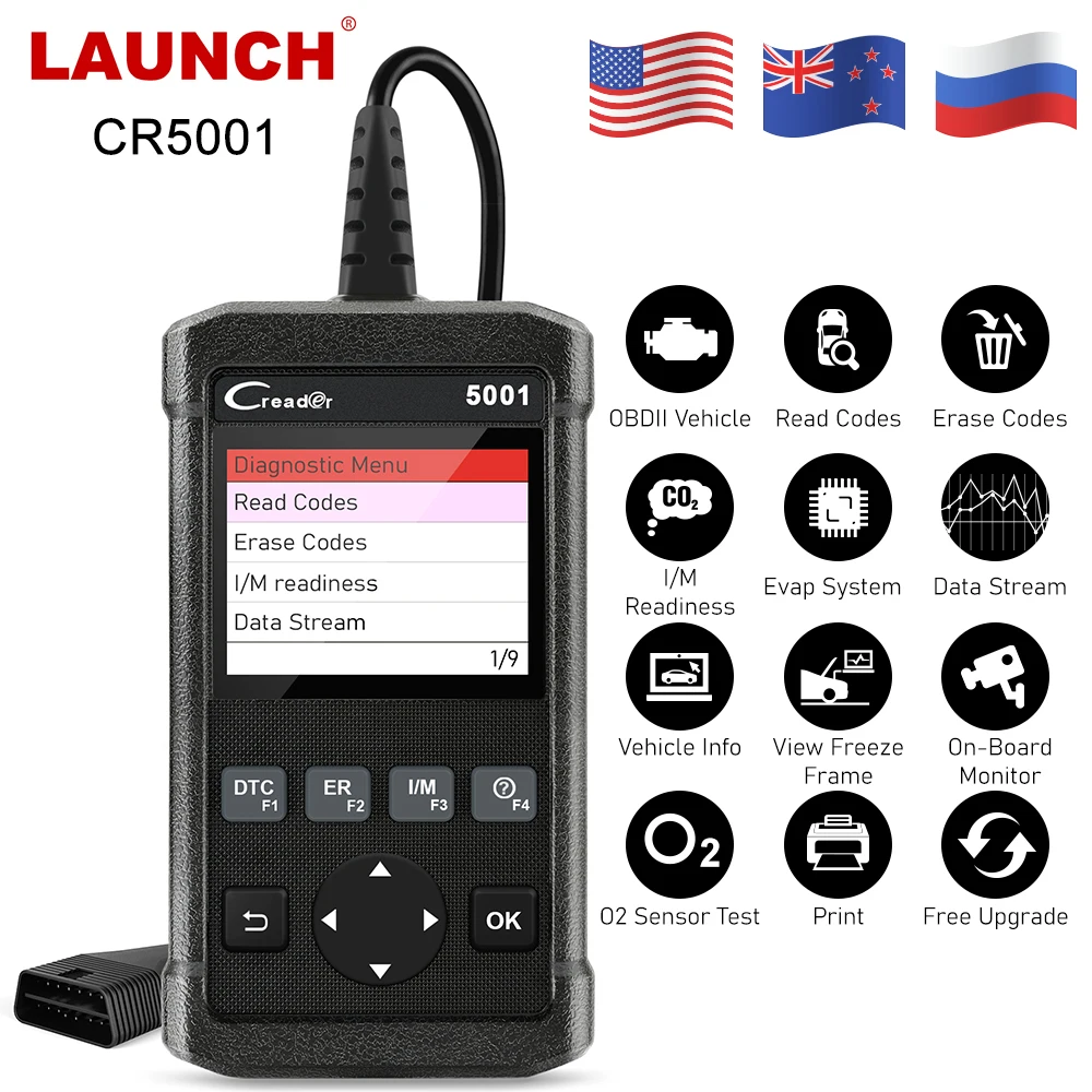 Автомобильный сканер LAUNCH OBD2 CR5001 инструмент для диагностики автомобиля с