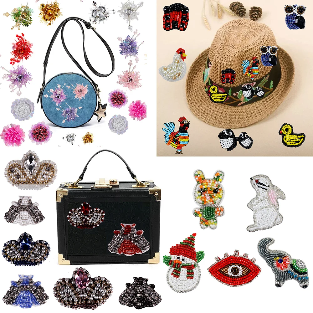 5 шт. нашивки ручной работы с блестками и бусинами|Заплатки| |